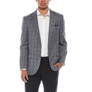 Tailorbyrd Mens Mélange Windowpane Sportcoat, Gray